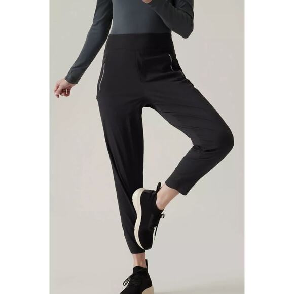 Athleta Trekkie North Jogger Size 4 Pants Black Summer 2023 Ripstop New NWT - Picture 1 of 8